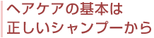 ヘアケアの基本は正しいシャンプーから